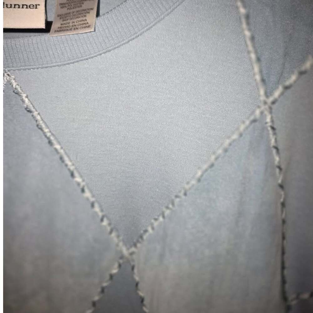 Light Blue Embroidered Rhinestone Sweatshirt - Picture 6 of 10